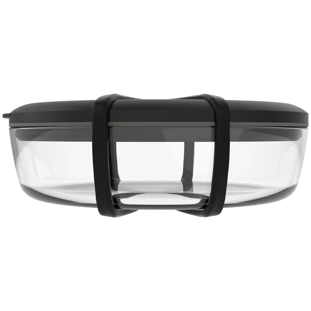 BeetBox Glass Lunch Boxes - Black with Black Band