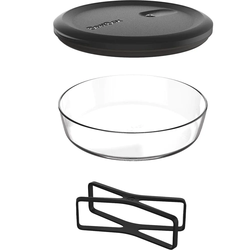 BeetBox Glass Lunch Boxes - Black with Black Band