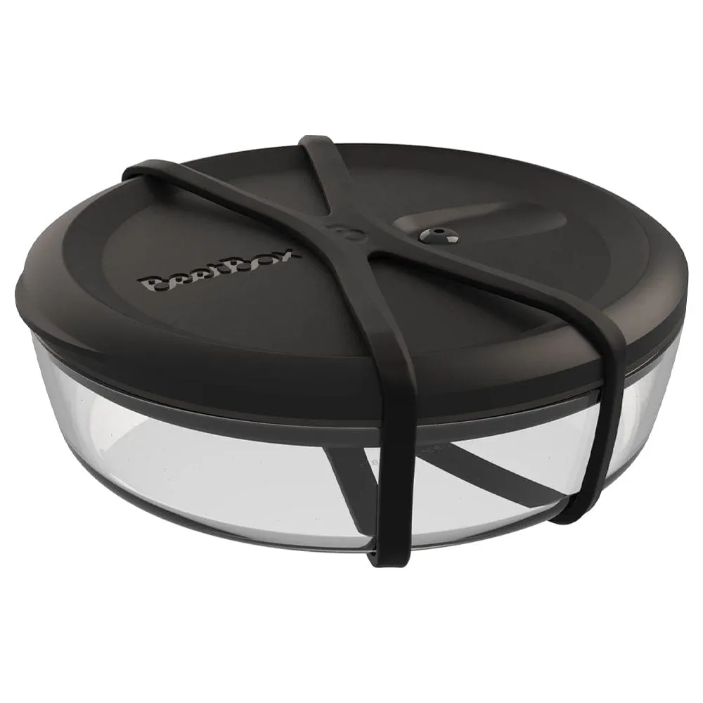 BeetBox Glass Lunch Boxes - Black with Black Band