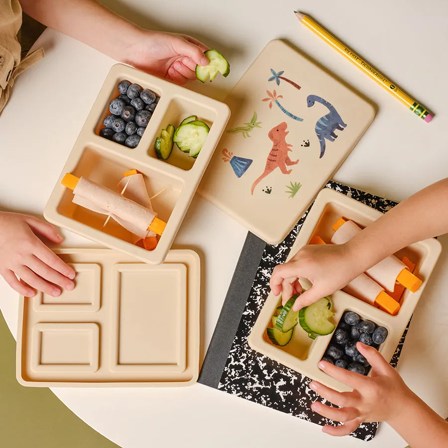 Bento Box Sage Green and Mini Bento Dinosaur Set