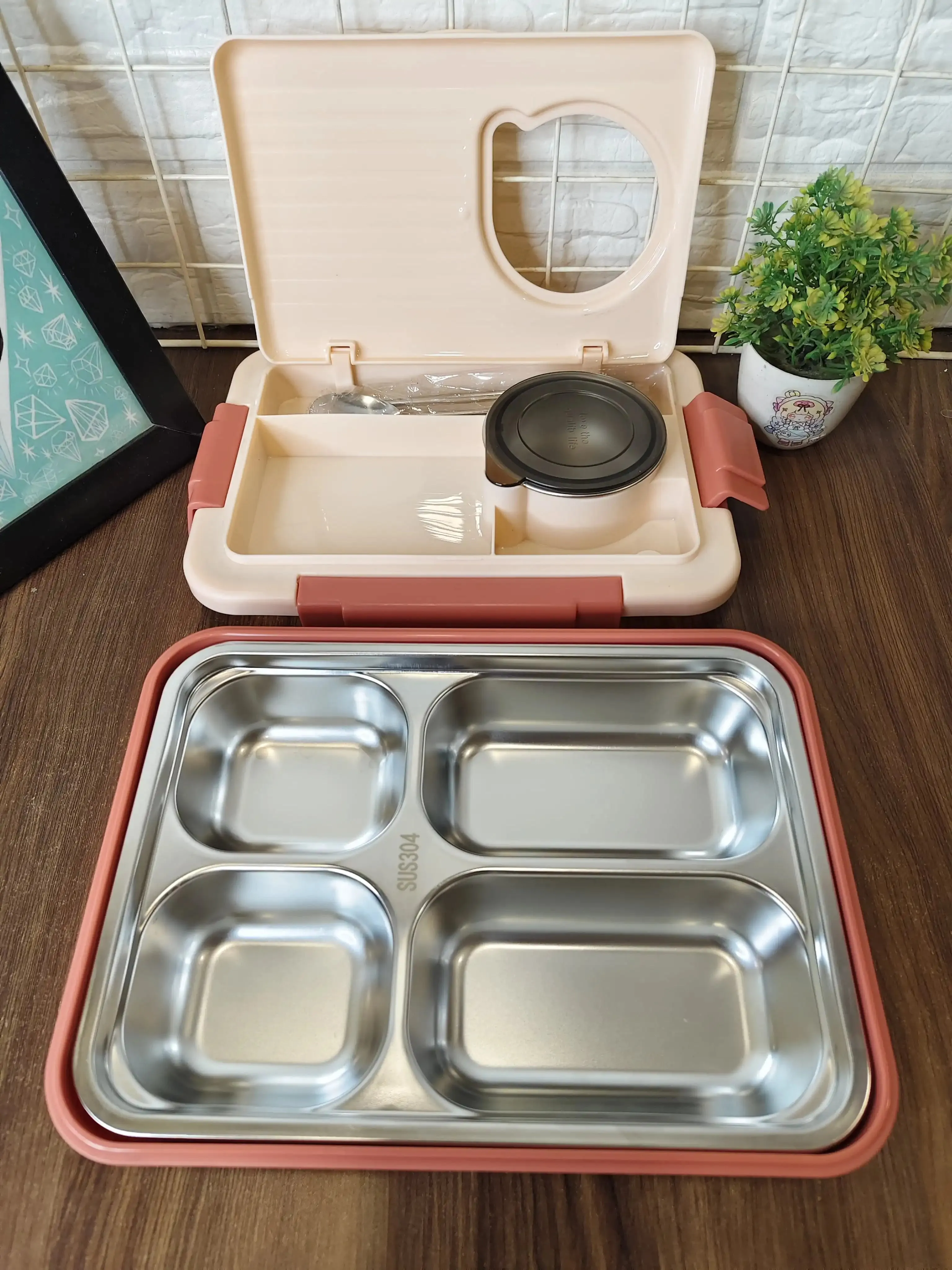 Bento office lunch box 1100 150 ml 4 grids   bowl