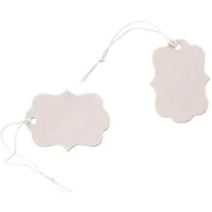 Get Organized™ Jewelry Price Tags with Elastic Strings Cream 100 assorted size