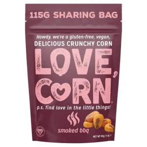 Love Corn Premium Crunchy Corn Smoked BBQ Flavour 115g Sharing Bag